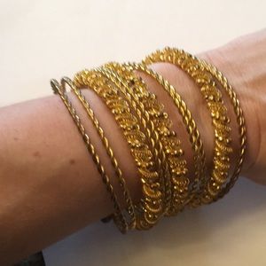 Gold tone faux bangle bracelet